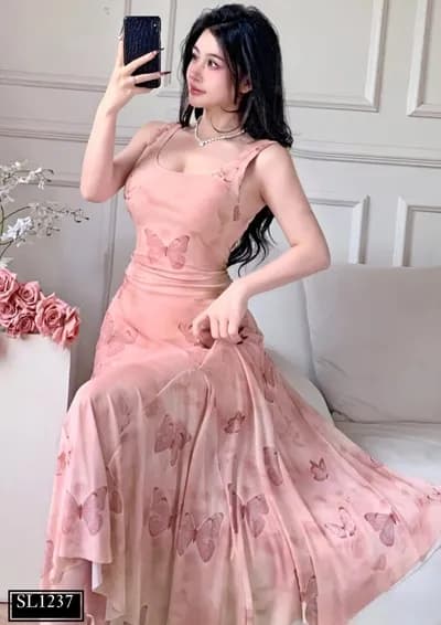 Chic Sleeveless Long Dress - 1237