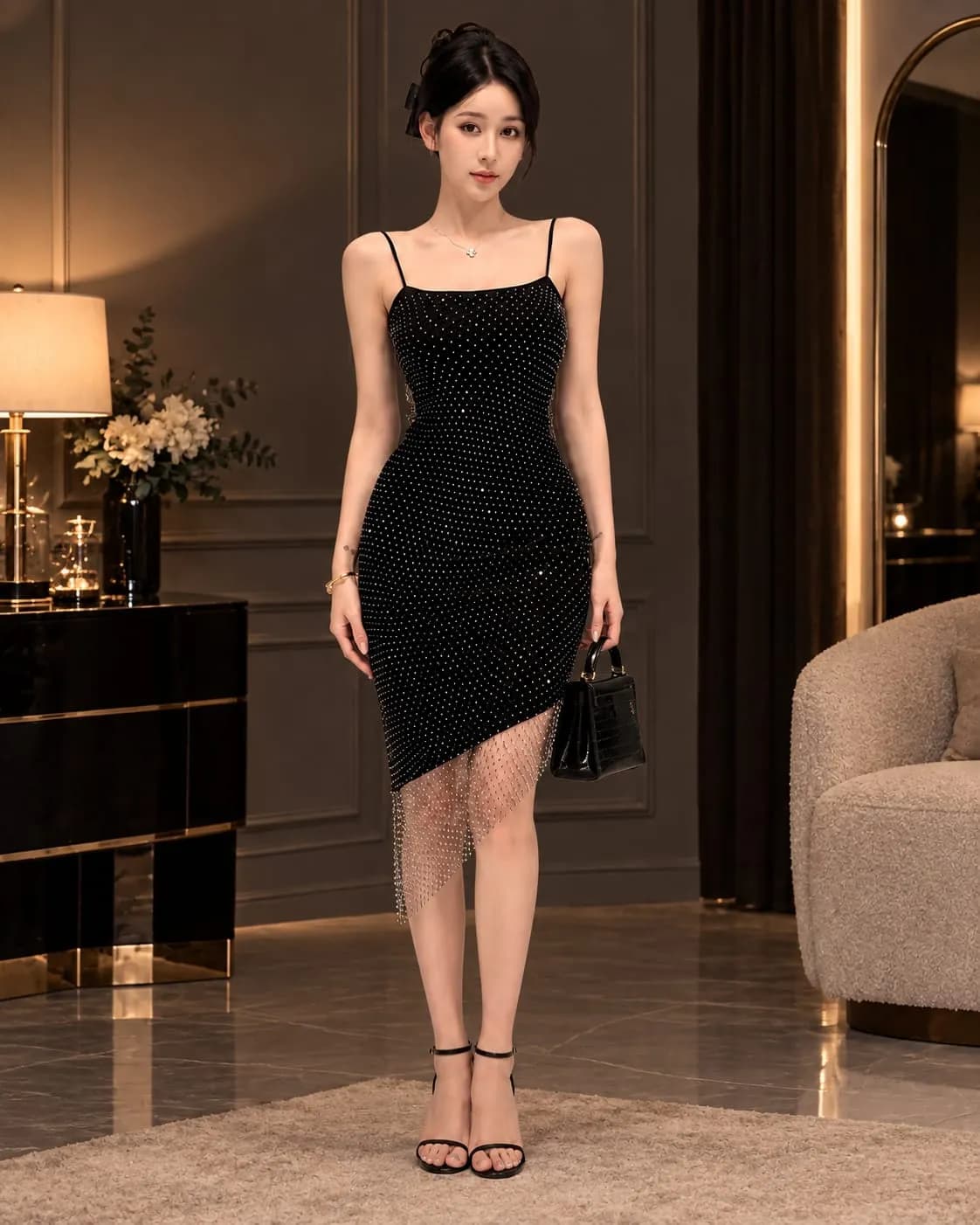 Midnight Sparkle Mesh Dress 489